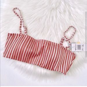 NWT Roxy Sandy Treasure UW Bandeau Bikini Top Medium